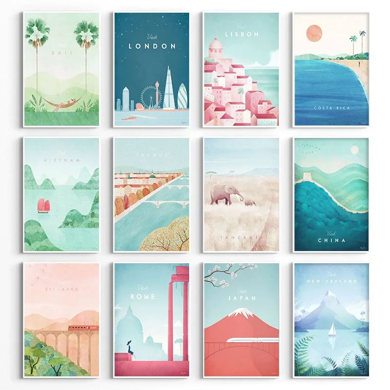 Resin Art And Deco - Pósteres minimalistas de viajes por el