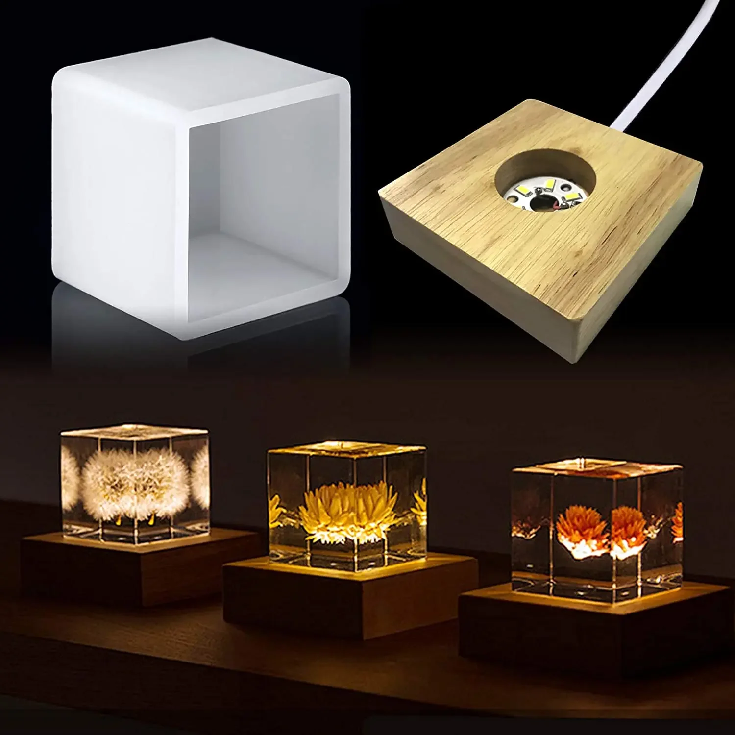 Resin Art Equipment - Molde de resina de luz cuadrada,