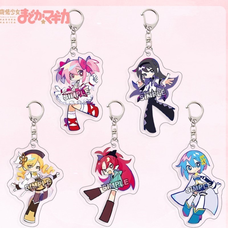 Resin Art Keychain - Llavero de acrílico de Puella Magi