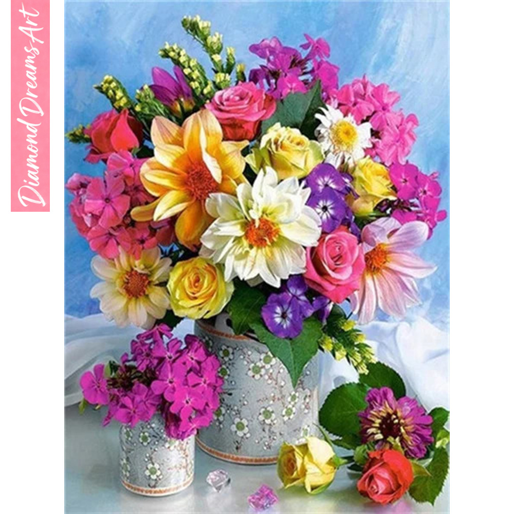 Resin Art With Rose - Mosaico de Diamantes Completo, Flor en