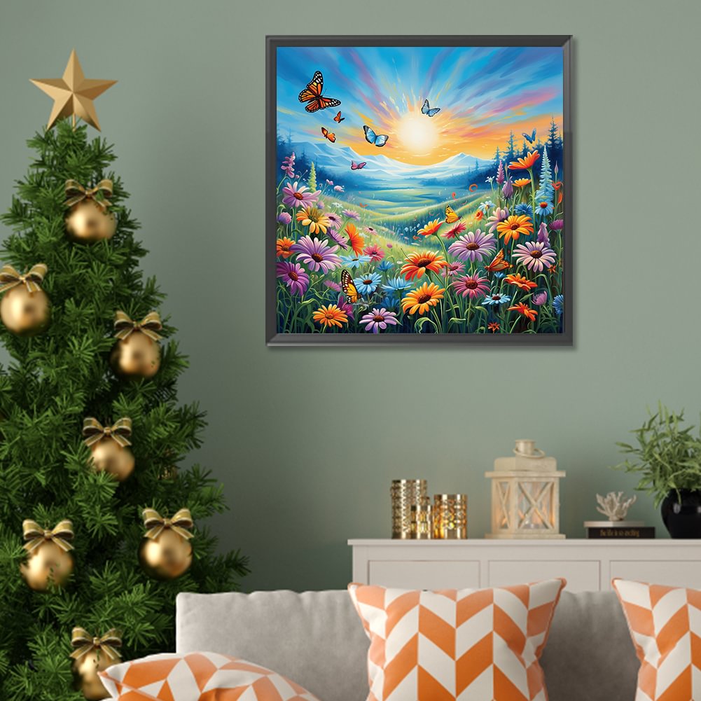 Resin Art Flower - Pintura de diamante familiar, lindo ciervo,