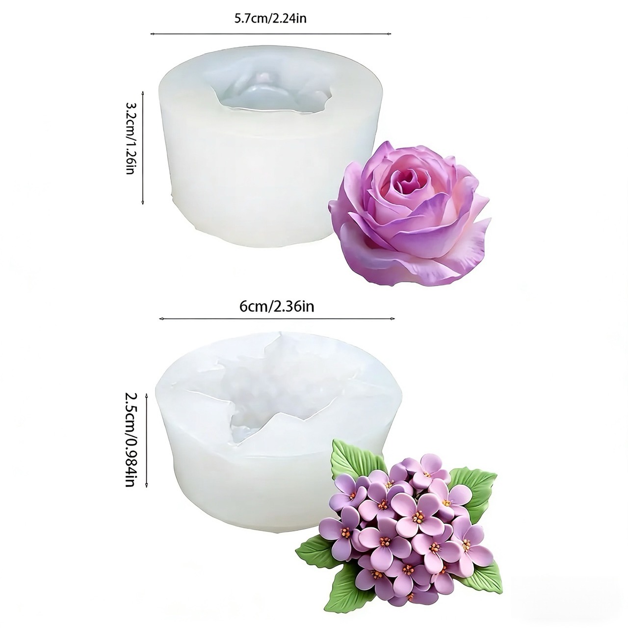 2 piezas de moldes de silicona - Resin Art With Rose reseña y precio